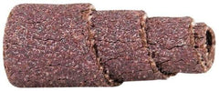 Merit Abrasives - 1" Long x 3/8" Diam, Aluminum Oxide, Full Taper Cartridge Roll - 60 Grit, 1/8" Pilot Hole Diam, Medium Grade - Industrial Tool & Supply