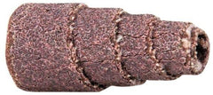 Merit Abrasives - 1" Long x 1/2" Diam, Aluminum Oxide, Full Taper Cartridge Roll - 60 Grit, 1/8" Pilot Hole Diam, Medium Grade - Industrial Tool & Supply