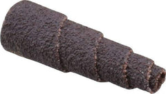 Merit Abrasives - 1-1/2" Long x 1/2" Diam, Aluminum Oxide, Full Taper Cartridge Roll - 60 Grit, 1/8" Pilot Hole Diam, Medium Grade - Industrial Tool & Supply