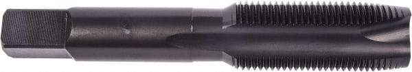 Union Butterfield - 1/4-28 UNF, 2 Flute, Oxide Finish, High Speed Steel Spiral Point Tap - Plug Chamfer, Right Hand Thread, 2-1/2" OAL, 1" Thread Length, 0.255" Shank Diam, 2B Class of Fit, Series 1985 - Exact Industrial Supply
