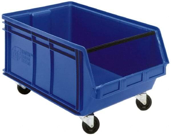 Quantum Storage - 300 Lb. Load Capacity, 29" Deep, Black Polyethylene Hopper Stacking Bin - 14-7/8" High x 18-3/8" Wide x 29" Long - Industrial Tool & Supply
