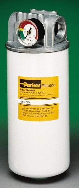 Parker - 1-1/4 NPTF, 20 Micron, Filter Assembly - Microglass - Industrial Tool & Supply