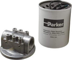 Parker - 1-1/4 NPTF, 3 Micron Filter Assembly - Cellulose - Industrial Tool & Supply