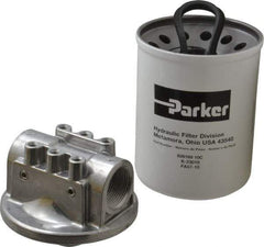 Parker - 1-1/4 NPTF, 10 Micron, Filter Assembly - Cellulose - Industrial Tool & Supply