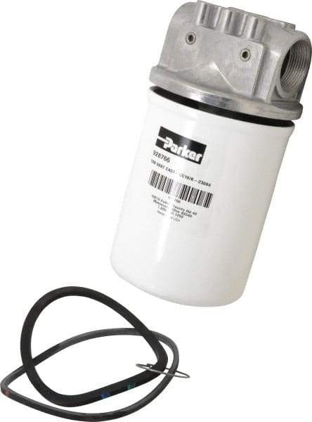 Parker - 1-1/4 NPTF, 10 Micron, Filter Assembly - Microglass - Industrial Tool & Supply