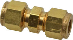 Parker - 3/8" OD, Brass Union - 2,300 Max Working psi, 5/8" Hex, Comp x Comp Ends - Industrial Tool & Supply