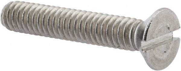 Value Collection - 1/4-20 UNC, 1-1/2" OAL Slotted Drive Machine Screw - Flat Head, Grade 316 Stainless Steel, Uncoated, Without Washer - Industrial Tool & Supply