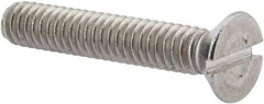 Value Collection - 1/4-20 UNC, 1-1/2" OAL Slotted Drive Machine Screw - Flat Head, Grade 316 Stainless Steel, Uncoated, Without Washer - Industrial Tool & Supply