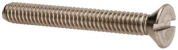 Value Collection - 1/4-20 UNC, 2" OAL Slotted Drive Machine Screw - Flat Head, Grade 316 Stainless Steel, Uncoated, Without Washer - Industrial Tool & Supply