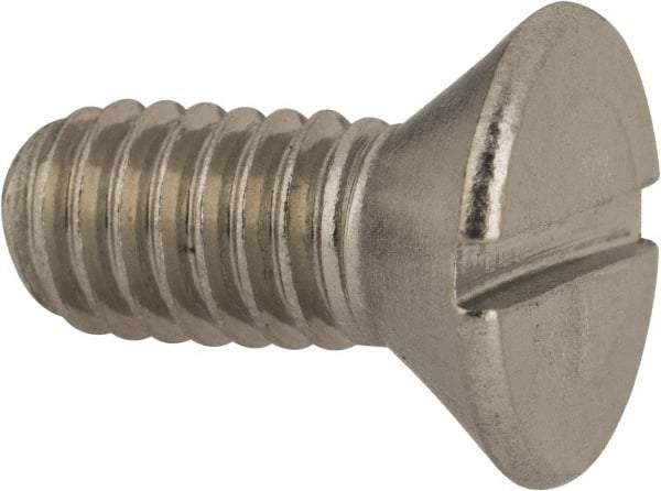 Value Collection - 5/16-18 UNC, 3/4" OAL Slotted Drive Machine Screw - Flat Head, Grade 316 Stainless Steel, Uncoated, Without Washer - Industrial Tool & Supply