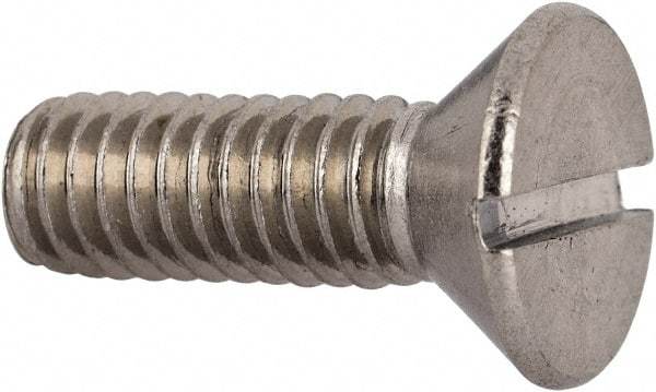 Value Collection - 5/16-18 UNC, 1" OAL Slotted Drive Machine Screw - Flat Head, Grade 316 Stainless Steel, Uncoated, Without Washer - Industrial Tool & Supply