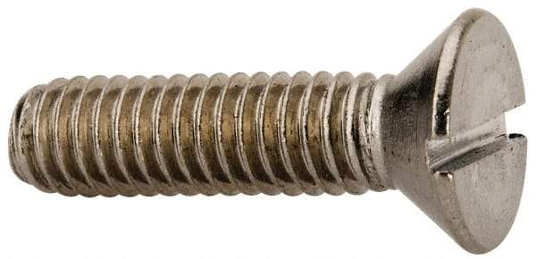 Value Collection - 5/16-18 UNC, 1-1/4" OAL Slotted Drive Machine Screw - Flat Head, Grade 316 Stainless Steel, Uncoated, Without Washer - Industrial Tool & Supply