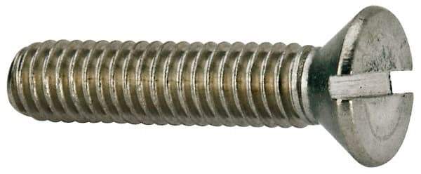 Value Collection - 5/16-18 UNC, 1-1/2" OAL Slotted Drive Machine Screw - Flat Head, Grade 316 Stainless Steel, Uncoated, Without Washer - Industrial Tool & Supply