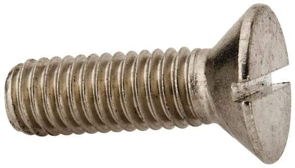 Value Collection - 3/8-16 UNC, 1-1/4" OAL Slotted Drive Machine Screw - Flat Head, Grade 316 Stainless Steel, Uncoated, Without Washer - Industrial Tool & Supply