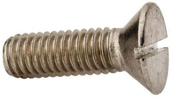 Value Collection - 3/8-16 UNC, 1-1/4" OAL Slotted Drive Machine Screw - Flat Head, Grade 316 Stainless Steel, Uncoated, Without Washer - Industrial Tool & Supply