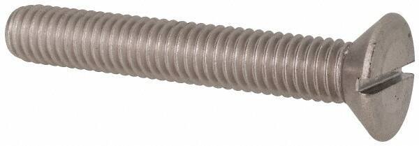 Value Collection - 3/8-16 UNC, 2-1/2" OAL Slotted Drive Machine Screw - Flat Head, Grade 316 Stainless Steel, Uncoated, Without Washer - Industrial Tool & Supply