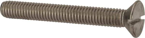 Value Collection - 3/8-16 UNC, 3" OAL Slotted Drive Machine Screw - Flat Head, Grade 316 Stainless Steel, Uncoated, Without Washer - Industrial Tool & Supply