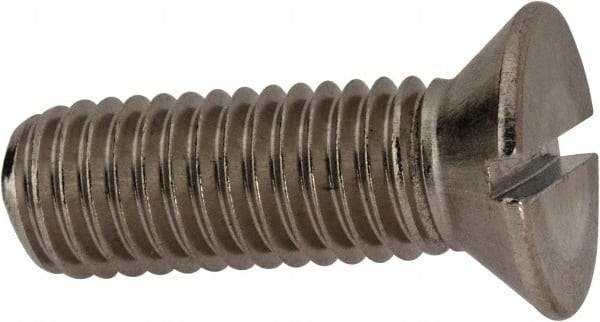 Value Collection - 1/2-13 UNC, 1-1/2" OAL Slotted Drive Machine Screw - Flat Head, Grade 316 Stainless Steel, Uncoated, Without Washer - Industrial Tool & Supply