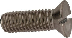 Value Collection - 1/2-13 UNC, 1-1/2" OAL Slotted Drive Machine Screw - Flat Head, Grade 316 Stainless Steel, Uncoated, Without Washer - Industrial Tool & Supply