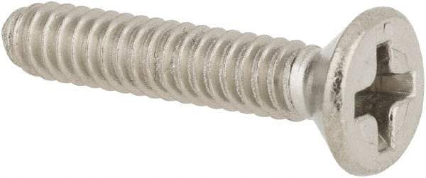 Value Collection - #6-32 UNC, 3/4" OAL Phillips Drive Machine Screw - Flat Head, Grade 316 Stainless Steel, Uncoated, Without Washer - Industrial Tool & Supply