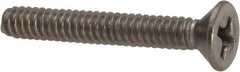 Value Collection - #6-32 UNC, 1" OAL Phillips Drive Machine Screw - Flat Head, Grade 316 Stainless Steel, Uncoated, Without Washer - Industrial Tool & Supply