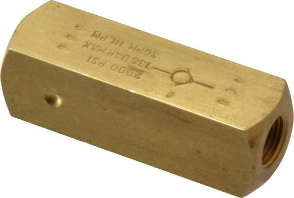 Parker - 3 GPM 1/8 Inlet Brass Hydraulic Control Valve - 1/8-27 Thread - Industrial Tool & Supply