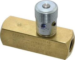 Parker - 5 GPM 1/4 Inlet Brass Hydraulic Control Valve - 1/4-18 Thread - Industrial Tool & Supply