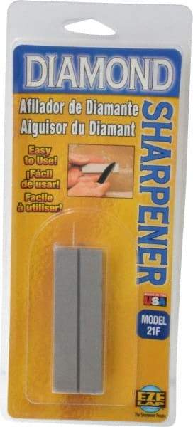 Eze Lap - 3" Long x 1" Wide x 1/4" Thick, Diam ond Sharpening Stone - Flat, 600 Grit, Fine Grade - Industrial Tool & Supply