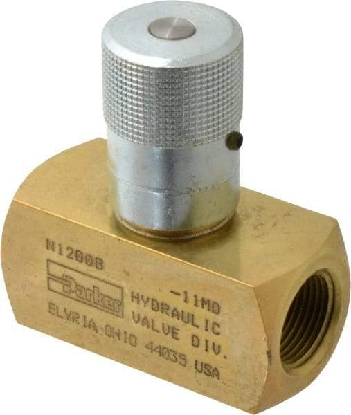 Parker - 25 GPM 3/4 Inlet Brass Hydraulic Control Valve - 3/4-14 Thread - Industrial Tool & Supply