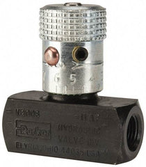Parker - 3 GPM 1/8 Inlet Steel Hydraulic Control Valve - 1/8-27 Thread - Industrial Tool & Supply