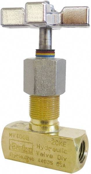 Parker - 5 GPM 1/4 Inlet Brass Hydraulic Control Valve - 1/4-18 Thread - Industrial Tool & Supply