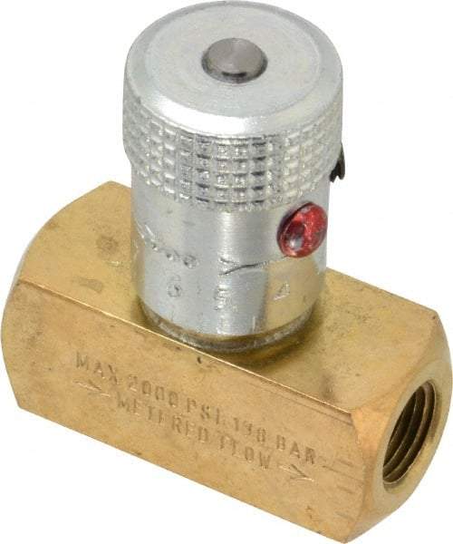 Parker - 3 GPM 1/8 Inlet Brass Hydraulic Control Valve - 1/8-27 Thread - Industrial Tool & Supply