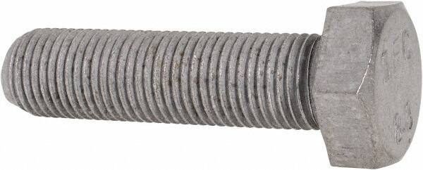 Value Collection - M12x1.25mm Metric Fine, 45mm Length Under Head Hex Head Cap Screw - Fully Threaded, Grade 8.8 Steel, Uncoated, 19mm Hex - Industrial Tool & Supply