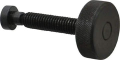 Gibraltar - 3/8-16 Knurled Shoulderless Swivel Pad Tip Grade C-12L14 Steel Thumb Screw - 2.55" OAL, 1-1/4" Head Diam x 7/16" Head Height, Black Oxide Finish - Industrial Tool & Supply