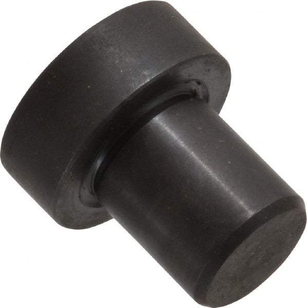 Gibraltar - 1-3/32" OAL, 3/8" Head Height, 1" OD, 52100 Steel, Unground, Press Fit Rest Button - Black Oxide Coating, 5/8" Pin Diam - Industrial Tool & Supply