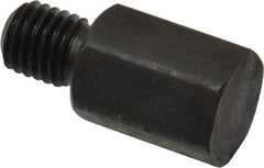 Gibraltar - 13/16" OAL, 1/2" Head Height, Low Carbon Steel, Threaded Rest Button - Black Oxide Coating, 1/4-28 Thread, 3/8" Hex - Industrial Tool & Supply