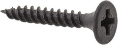 Value Collection - #6, 1" OAL, Phillips Drive Bugle Head, Steel Drywall Screws - Black Phosphate Finish, Grade 1018 - Industrial Tool & Supply