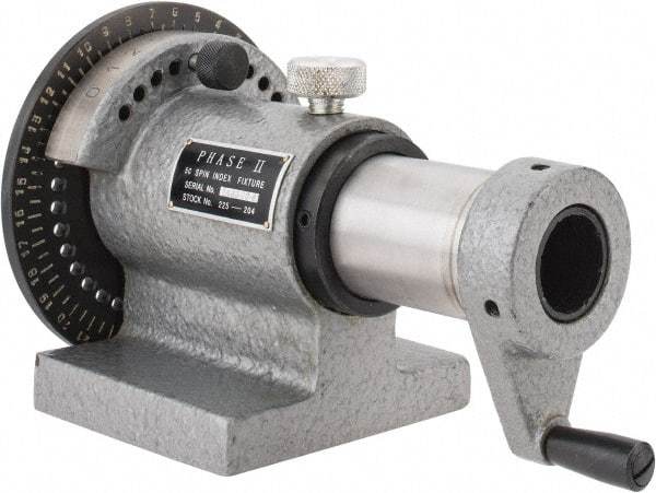 Phase II - 5C Compatible, 36 Increment, Horizontal Spin Collet Indexer - 1-1/8" Max Collet Capacity, Manual Operation - Industrial Tool & Supply