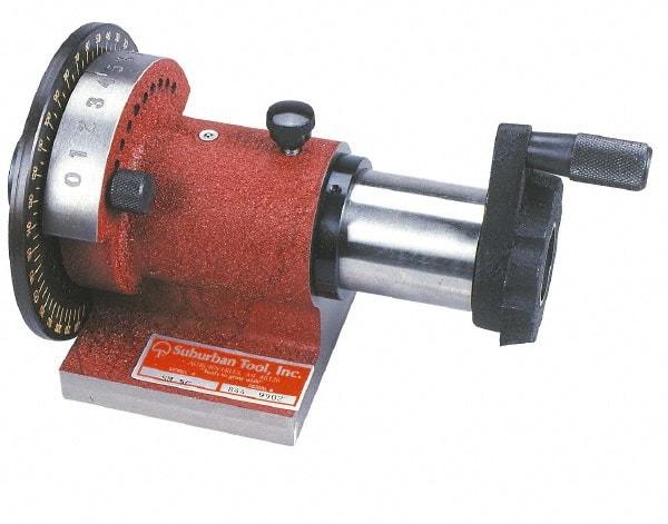 Suburban Tool - 5C Compatible, 36 Increment, Horizontal Spin Collet Indexer - 2-3/4" High Center, 1-1/8" Max Collet Capacity, 4-3/8" Wide x 9-11/16" Deep Base, 5-1/4" Overall Height, Manual Operation - Industrial Tool & Supply
