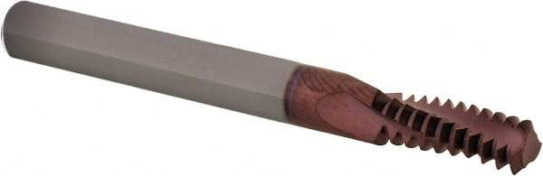 Iscar - UN, 0.24" Cutting Diam, 3 Flute, Solid Carbide Helical Flute Thread Mill - External Thread, 0.7" LOC, 2-1/2" OAL, 1/4" Shank Diam - Industrial Tool & Supply
