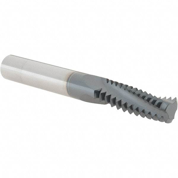 Iscar - UN, 0.39" Cutting Diam, 3 Flute, Solid Carbide Helical Flute Thread Mill - External Thread, 1.1" LOC, 3" OAL, 3/8" Shank Diam - Industrial Tool & Supply