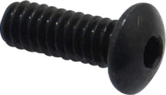 Camcar - #2-56 UNC Hex Socket Drive, Button Screw - Alloy Steel, Black Oxide Finish, Fully Threaded, 1/4" Length Under Head - Industrial Tool & Supply
