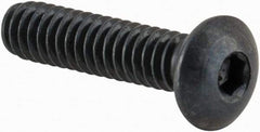 Camcar - #2-56 UNC Hex Socket Drive, Button Screw - Alloy Steel, Black Oxide Finish, Fully Threaded, 3/8" Length Under Head - Industrial Tool & Supply