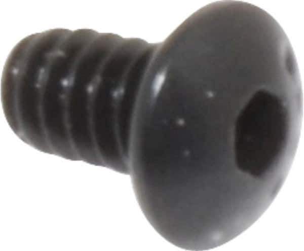 Camcar - #4-40 UNC Hex Socket Drive, Button Screw - Alloy Steel, Black Oxide Finish, Fully Threaded, 3/16" Length Under Head - Industrial Tool & Supply
