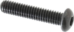 Made in USA - 5/16-18 UNC Hex Socket Drive, Button Screw - Alloy Steel, Black Oxide Finish, Fully Threaded, 1-1/2" Length Under Head - Industrial Tool & Supply