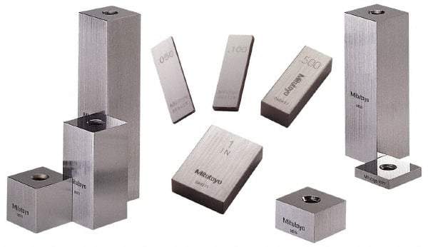 Mitutoyo - 0.18" Square Steel Gage Block - Accuracy Grade 0, Includes Certificate of Inspection - Industrial Tool & Supply