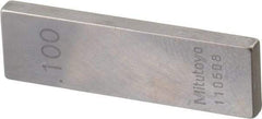 Mitutoyo - 0.1" Rectangular Steel Gage Block - Accuracy Grade 0, Includes Certificate of Inspection - Industrial Tool & Supply