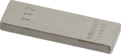 Mitutoyo - 0.117" Rectangular Steel Gage Block - Accuracy Grade 0, Includes Certificate of Inspection - Industrial Tool & Supply