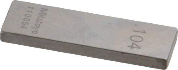 Mitutoyo - 0.104" Rectangular Steel Gage Block - Accuracy Grade 0, Includes Certificate of Inspection - Industrial Tool & Supply