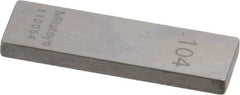 Mitutoyo - 0.104" Rectangular Steel Gage Block - Accuracy Grade 0, Includes Certificate of Inspection - Industrial Tool & Supply